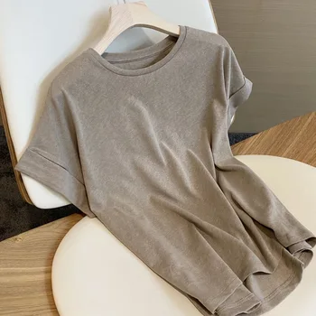 Женская футболка с короткими рукавами, лето 2022, Новинка для беременных, U-образный вырез, белая