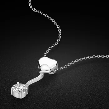 Новое женское ожерелье из стерлингового серебра 925 пробы с подвеской в виде сердца из кубического циркона, серебряная цепочка для ключиц, чокеры, ожерелья, изысканные ювелирные украшения в подарок