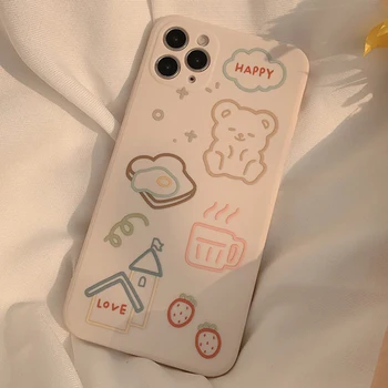 Новый милый медвежонок хлебный чехол для телефона iphone 11 xs max 7 12 mini 8 plus силиконовый чехол x xr 13 pro max cartoon family capa shell