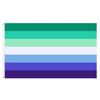 90x150 см ЛГБТ Синий Флаг Гордости геев трансгендеров Радужный баннер