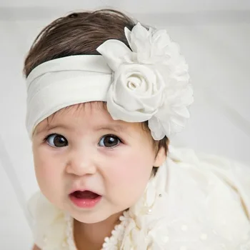 Набор головных уборов для новорожденных девочек с эластичной повязкой на голову в виде розы