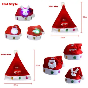 Рождественская красная плюшевая шляпа Санта-Клауса, кепка для взрослых, праздничный костюм, шляпы для вечеринок, реквизит для фотографий