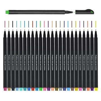 Цветные карандаши Fineliner 0,4 мм, 24 цвета, тонкая ручка, яркие маркеры с тонким кончиком для ведения дневника, заметок, письма, прямая поставка