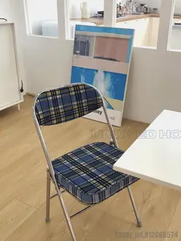 Складной стул Ins Retro Chair для фотосъемки в семье, вельветовый клетчатый стул, скандинавский стул, обеденный стул для кафе