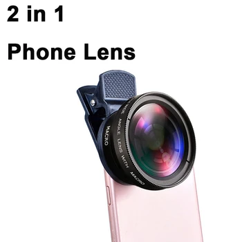 12X Макрообъектив Телефона HD Объектив Камеры 0.45X Суперугловой для iPhone 13 12 11 Pro MAX Samsung Xiaomi Huawei Объектив Камеры Мобильного Телефона