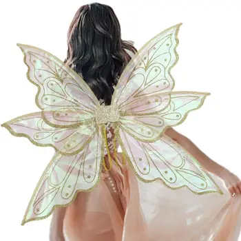 Женские платья Fairy Wings, сверкающие Крылья Феи, костюм Бабочки, костюм Ангела-феи, подарок на Рождество, Хэллоуин, День рождения.
