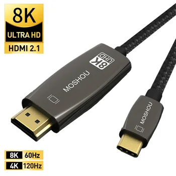 MOSHOU USB C-HDMI 8K 60Hz 4K 120Hz Кабель USB Type C-HDMI Адаптер USB-C HDMI Thunderbolt 3 Конвертер для Macbook Samsung