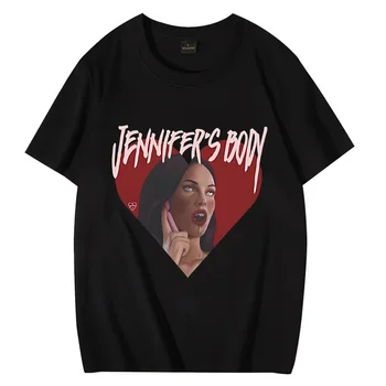 Винтажная футболка с изображением сердца Дженнифер, Мужская и женская мода 2023 года, популярные футболки с коротким рукавом, Футболки унисекс из 100% хлопка