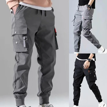 Мужские рабочие брюки с множеством карманов, повседневные тренировочные брюки, комбинезон, брюки для бега трусцой, походные мужские рабочие брюки