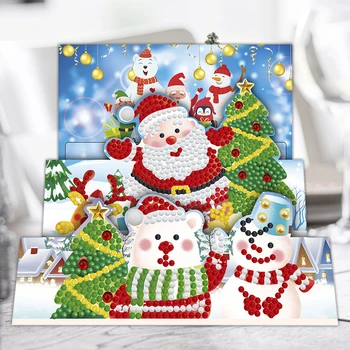 8 шт. Рождественский набор для вышивания карточек специальной формы 5D Рождественские открытки 15x15 см Ручной работы для фестиваля на День рождения