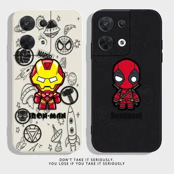 Чехол для телефона Marvel Iron Man Deadpool Для OPPO RENO 8 7 9 6 7SE 5 4 4SE 4 3 4G 5G PRO PLUS Цветной Жидкий Чехол Funda Shell