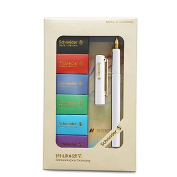 Позолоченный наконечник Schneider Pen 23K с Золотым зажимом для каллиграфии для студентов и взрослых EF Tip BK406 Подарочная коробка для бутиковой ручки