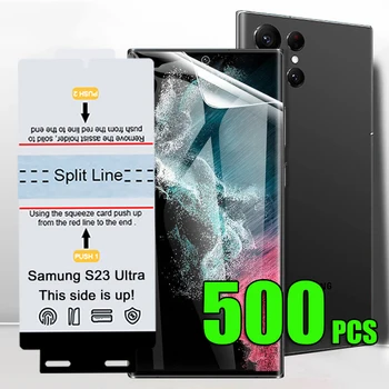 500шт Гидрогелевая Пленка 3D Изогнутая Защитная Пленка С Полным Покрытием Для Samsung Galaxy S23 Ultra S22 Plus S21 S20