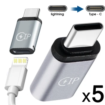 1-5ШТ Адаптер Для Зарядки Телефона Type-C Lightning Female To USB C Male Кабельный Конвертер для Iphone 14Pro XS Разъем Для Быстрой Зарядки