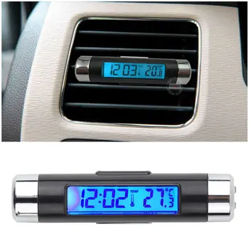 Автомобильные цифровые часы и температурный дисплей Электронные часы Термометр Автоматические электронные часы Цифровой дисплей со светодиодной подсветкой