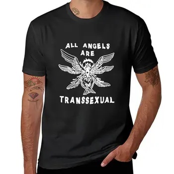 Новая футболка All angels are transsexual (перевернутая), одежда из аниме, черные футболки, Короткая футболка, милая одежда, мужская одежда