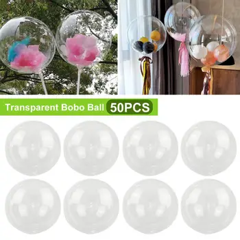 50шт Воздушных Шаров Bobo Экологически чистые Эластичные Декоративные Шары Широкого Применения Из ТПУ Прозрачный Пузырь Bobo Balloons Party Prop Supplies