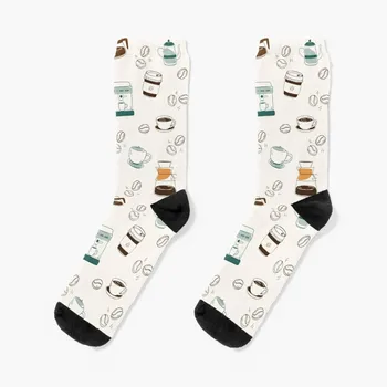 Носки с кофейным рисунком Зимние носки для спорта и отдыха мужские подарки термоноски мужские зимние