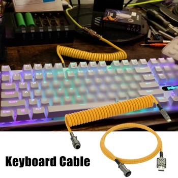 Спиральный кабель для клавиатуры Type C к USB 1,5 м Кабель для зарядки механической клавиатуры и передачи данных с гальваническим соединением для настольного компьютера