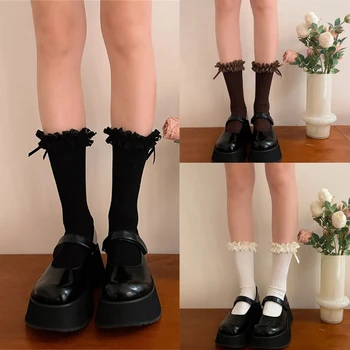 L93F 1 пара женских летних коротких тонких носков для девочек, сексуальные хлопковые носки с кружевными оборками для девочек