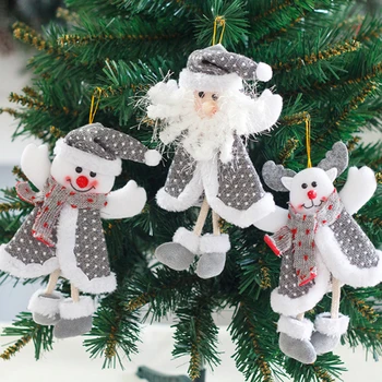 Украшения для Рождественской елки, милый Санта Клаус, Снеговик, Лось, ангел, куклы, украшения, подвеска, Новогоднее украшение для дома
