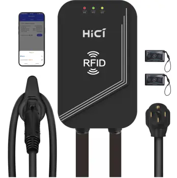 Быстрое зарядное устройство Hiconics 7KW 32A 3-го уровня переменного тока для электромобилей Настенная Зарядная станция для электромобилей с кабелем IEC 62196-2 Типа 2