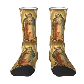 Кавайные Носки Virgin Of Guadalupe Virgin Mary Для Женщин И Мужчин, Теплые Носки С 3D Принтом Мексиканской Католической Святой, Спортивные Футбольные Носки