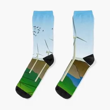Носки с ветряными турбинами, баскетбольные спортивные носки, мужские термоноски, мужские зимние