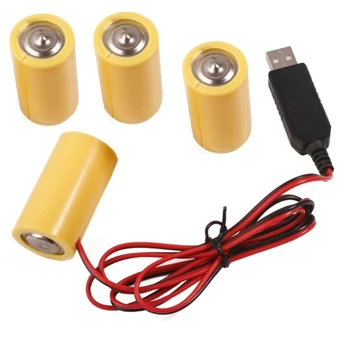 Аккумулятор LR14 C6V, USB-источник питания Замените 4 батарейки 1,5 В, отсоедините кабель для часов с праздничным освещением.