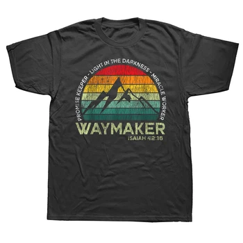 Waymaker Promise Keeper Worker, христианская футболка, мужская забавная винтажная хлопковая футболка с коротким рукавом, женская футболка с подарками Иисуса, одежда