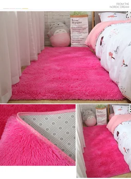 13671 Розовый ковер для детской комнаты, мягкий коврик для пола для милых девочек, украшение гостиной, Белый Пушистый Большой детский прикроватный столик