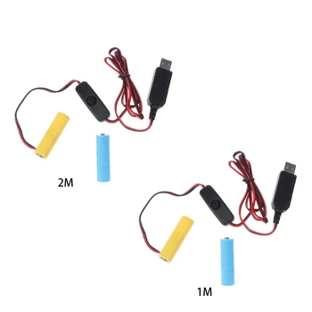 Кабель USB к для постоянного тока для батареи типа АА, кабель питания USB с заменой 2шт батареек типа АА для светодиодной ленты челнока