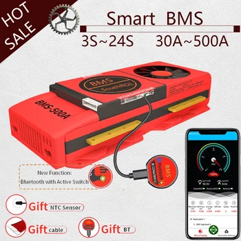 Smart BMS 4S LiFePO4 12V 24V 36V 48V 30A ~ 500A Литий-ионный LTO 3S 7S 8S 10S 12S 13S 16S 24S bms балансовая плата bluetooth приложение для солнечной
