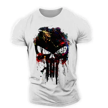 Мужские винтажные футболки с 3D принтом скелета, уличные ретро-топы Sparta в стиле хип-хоп с коротким рукавом, футболка оверсайз, мужская свободная одежда