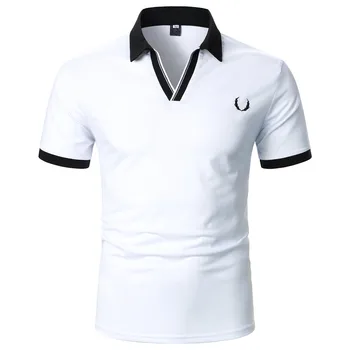 Социальная одежда для гольфа Рубашка поло Белые рубашки Свободная футболка с воротником-лацканами, футболки, Дышащая сорочка Homme в цветном блоке, уличная одежда, блузки