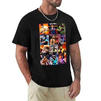 Футболка Mortal Kombat 2 Kombatants, обычная футболка, графическая футболка, футболки для тяжеловесов, мужские футболки с длинным рукавом