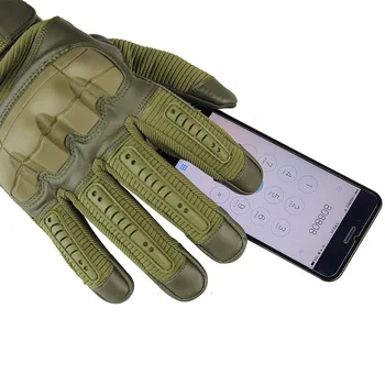 Тактические перчатки с сенсорным экраном, военные перчатки с твердыми костяшками пальцев, мужские армейские перчатки для стрельбы в пейнтбол, камуфляжные перчатки из искусственной кожи на весь палец