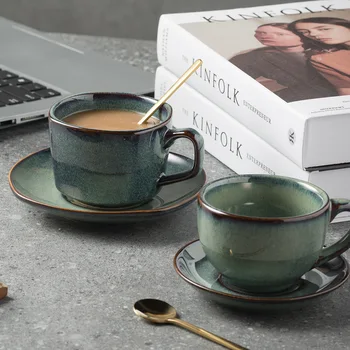 Скандинавская керамическая кружка, кофейная чашка в стиле Ретро, Большая емкость, 330 мл, Чашка для молока для завтрака для пары