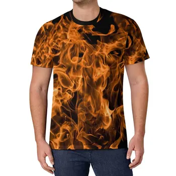 Футболка Fire Flames с абстрактным рисунком, модные классические футболки, футболки с мужским рисунком, большие размеры 5XL 6XL