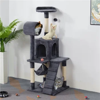 Бесплатная доставка по США SmileMart 51 “Когтеточка Башня Кошка Дерево с гамаком