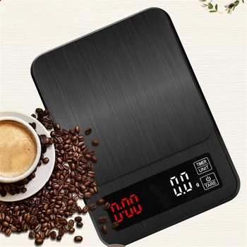 Электронные кухонные весы, Цифровые весы, умные кофейные весы с таймером, прецизионные весы, Бытовые пищевые весы, весы для взвешивания 3 кг / 0,1 г