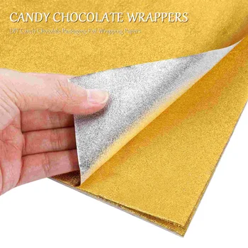 200шт Фольгированные шоколадные обертки, обертки для упаковки конфет, алюминиевая фольга, оберточная бумага для шоколада