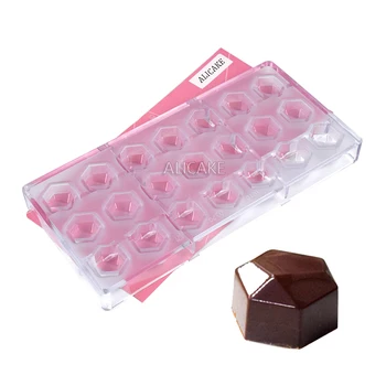 Поликарбонатная форма для шоколада Профессиональный шестигранник для выпечки кондитерских изделий Кондитерские принадлежности Лотки Формы для выпечки конфет Инструменты для выпечки