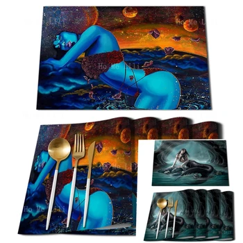 Сексуальная женщина на чужой планете Русалка в мифическом Мире Украшение стола Салфетка