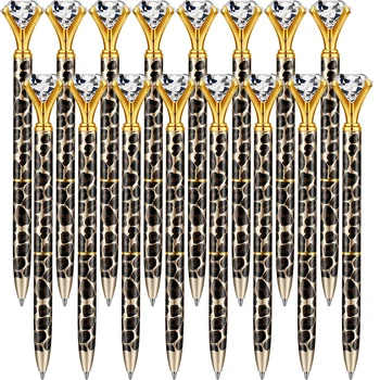 Хрустальные Ручки Шариковая Ручка Bling Diamond Pen Свадебная Ручка Невесты Металлическая Ручка с Бриллиантом сверху Многоразовая Ручка Cheetah для офиса