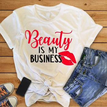 Женская одежда, топы хорошего качества, топы, женская футболка, Бьюти-бизнес - это мой бизнес, я люблю визажиста, футболка для волос