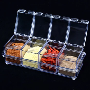 Коробка для хранения кухонных приправ Прозрачная крышка банки Коробка для приправ Кухонные Инструменты