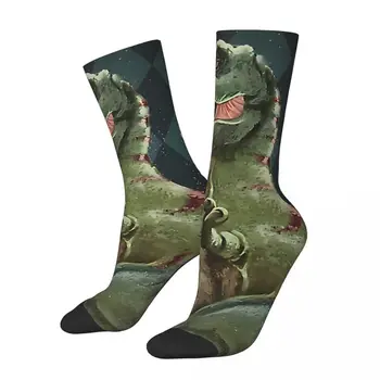 Забавный сумасшедший носок для мужчин, дышащий носок с рисунком динозавра Харадзюку, Повседневный подарок