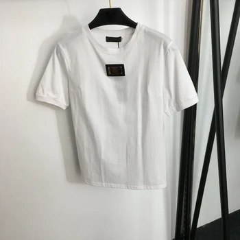 Женская футболка с короткими рукавами, Однотонная, Чистая версия, Рубашка свободного кроя, Повседневная, Корейский тренд, 2023