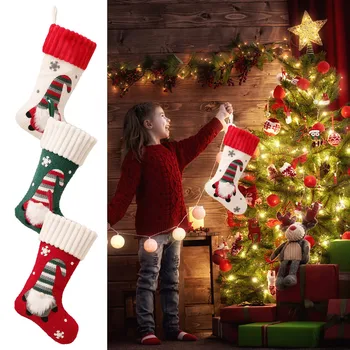 Рождественские украшения Новые носки украшения для Рождественской елки Вязаные безликие украшения для рождественской елки Рождественские носки